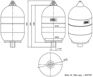 Гидроаккумулятор Reflex S 2л 10 бар 8707700 Гидроаккумулятор Reflex S 2л 10 бар 8707700, 2