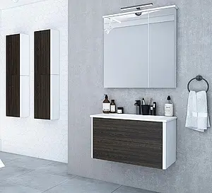 Тумба-умывальник подвесная Aquaton Брук 80 (2 ящика) дуб феррара/белый, 3