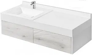 Тумба-умывальник подвесная Aquaton Сакура 120 ольха навара/белый 1A2197K1SKW80 Тумба-умывальник подвесная Aquaton Сакура 120 ольха навара/белый 1A2197K1SKW80, 1