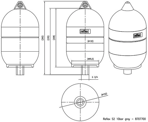 Гидроаккумулятор Reflex S 2л 10 бар 8707700
