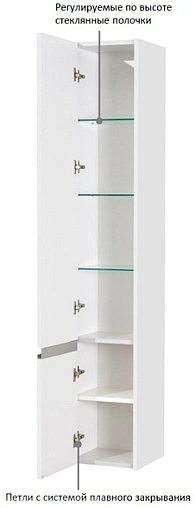 Шкаф-пенал подвесной Aquaton Капри 30 R таксония темная/белый 1A230503KPDBR Шкаф-пенал подвесной Aquaton Капри 30 R таксония темная/белый 1A230503KPDBR