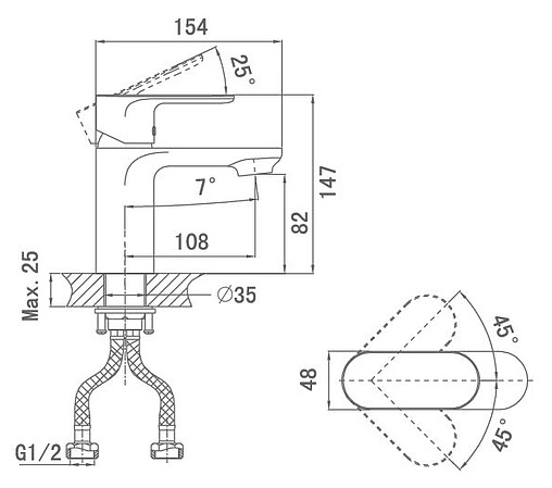 Смеситель для раковины D&amp;K Durer Bayern хром DA1252101