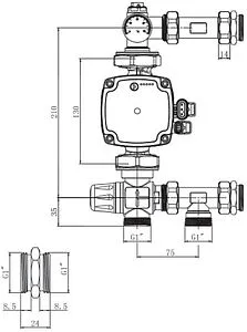 Узел насосно-смесительный без насоса Wester MUS1252043, 2