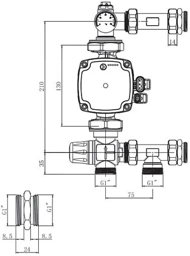 Узел насосно-смесительный без насоса Wester MUS1252043