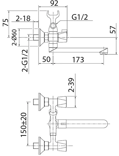 Смеситель для ванны Milardo Tring хром TRISB02M02