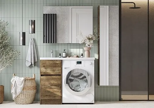 Тумба-умывальник напольная над стиральной машиной Aquaton Лондри 105 L дуб рустикальный 1A2670K1LHDR0+