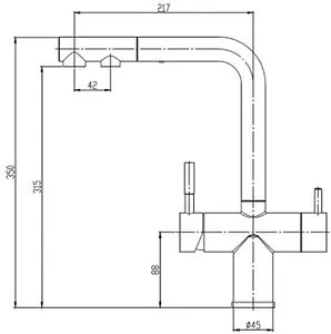 Смеситель для кухни с подключением к фильтру и выдвижным изливом Osgard Balans Plus чёрный матовый 36973, 2