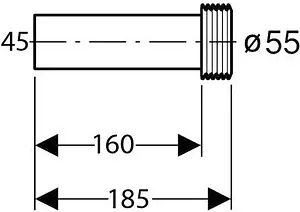 Патрубок к унитазу от бачка Geberit 152.434.16.1, 2