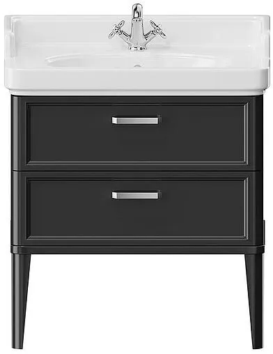 Тумба-умывальник напольная Kerama Marazzi Pompei 80 чёрный PO.N.80.2\BLK+PO.wb.80