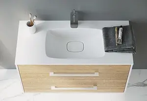 Тумба-умывальник подвесная Aqwella Miami 100 белый/дуб сонома MAI0110+Mal.10.04.D Тумба-умывальник подвесная Aqwella Miami 100 белый/дуб сонома MAI0110+Mal.10.04.D, 3