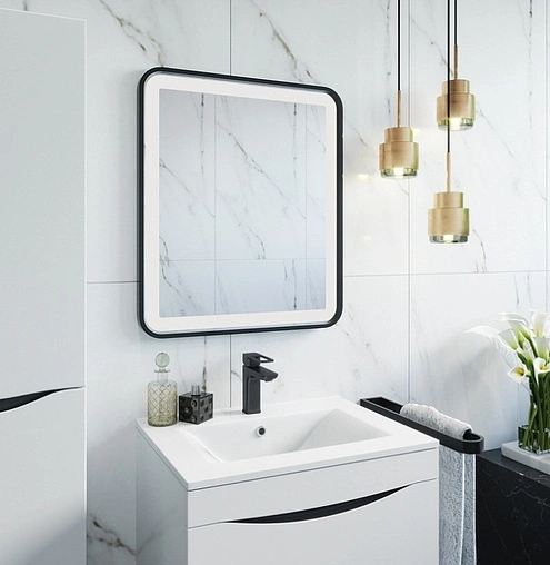 Зеркало с подсветкой IDDIS Cloud 80 с подогревом чёрный CLO8000i98