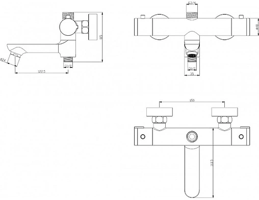 Термостат для ванны Swedbe Hermes хром 9042
