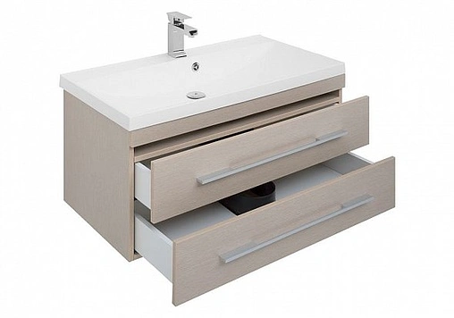 Тумба-умывальник подвесная Aquanet Нота 90 светлый дуб 00171494+00204119