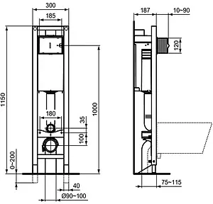 Инсталляция для подвесного унитаза Ideal Standard Prosys Eco FREESTANDING FRAME M E233367 Инсталляция для подвесного унитаза Ideal Standard Prosys Eco FREESTANDING FRAME M E233367, 2