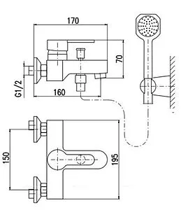 Смеситель для ванны Rav Slezak Zambezi хром ZA054.5/2 Смеситель для ванны Rav Slezak Zambezi хром ZA054.5/2, 2