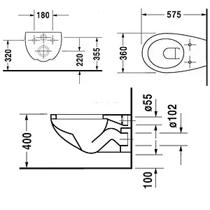 Унитаз подвесной Duravit DuraPlus Colomba белый 2547090000 Унитаз подвесной Duravit DuraPlus Colomba белый 2547090000, 2