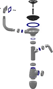 Сифон бутылочный для мойки с переливом Unicorn В430V Сифон бутылочный для мойки с переливом Unicorn В430V, 2
