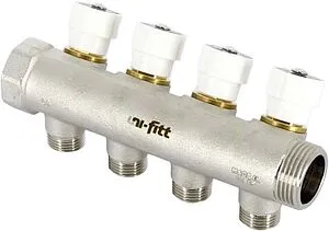 Коллектор регулирующий проходной 4 отвода 1"в/н x ½"н Uni-fitt 405N4240 Коллектор регулирующий проходной 4 отвода 1"в/н x ½"н Uni-fitt 405N4240, 3