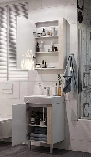 Тумба-умывальник Aquaton Кантри 65 белый/дуб верона 1A2576K0AHB20