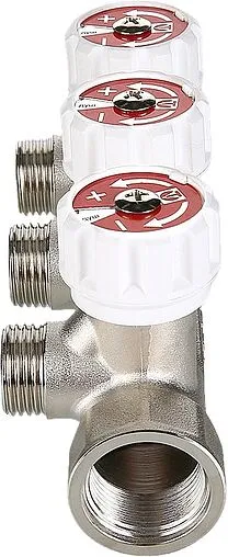 Коллектор регулирующий проходной 3 отвода ¾&quot;в/н x ½&quot;к Valtec VTc.570.N.0503