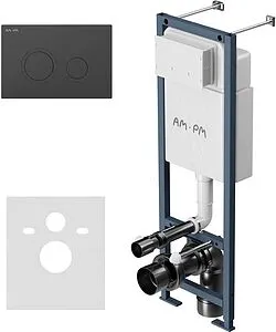 Инсталляция для подвесного унитаза Set 4 в 1 Am.Pm ErgoFit I012711.0138 с кнопкой черный матовый Инсталляция для подвесного унитаза Set 4 в 1 Am.Pm ErgoFit I012711.0138 с кнопкой черный матовый, 1
