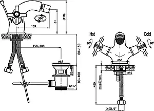 Смеситель для биде Cezares Lord бронза LORD-BS1-02 Смеситель для биде Cezares Lord бронза LORD-BS1-02, 3