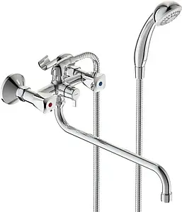 Смеситель для ванны с длинным изливом Vidima Practic хром BA343AA Смеситель для ванны с длинным изливом Vidima Practic хром BA343AA, 1