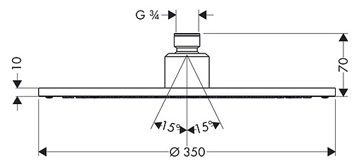 Лейка верхнего душа Hansgrohe Raindance Royale S 350 Air 1jet хром 28420000