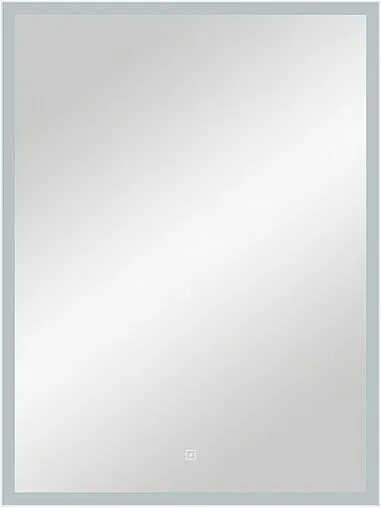 Зеркало с подсветкой Continent Aralia Led 80x60 с часами, с подогревом серый ЗЛП894