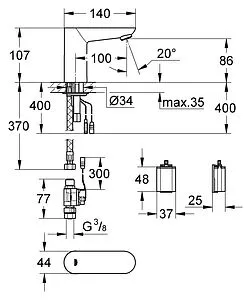 Кран для раковины Grohe Euroeco Cosmopolitan хром 36271000, 2