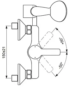 Смеситель для душа Vidima Uno хром BA237AA Смеситель для душа Vidima Uno хром BA237AA, 2