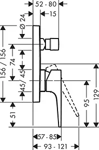 Смеситель для ванны скрытого монтажа Hansgrohe Metropol хром 32545000 Смеситель для ванны скрытого монтажа Hansgrohe Metropol хром 32545000, 2