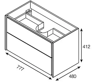 Тумба-умывальник подвесная Roca Ronda 80 белый/антрацит ZRU9302965+327470000 Тумба-умывальник подвесная Roca Ronda 80 белый/антрацит ZRU9302965+327470000, 2