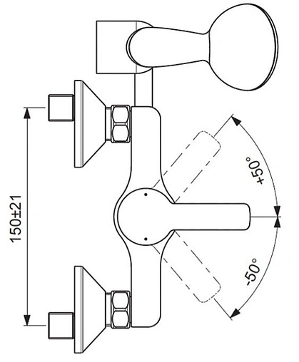 Смеситель для душа Vidima Uno хром BA237AA Смеситель для душа Vidima Uno хром BA237AA