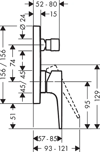 Смеситель для ванны скрытого монтажа Hansgrohe Metropol хром 32545000 Смеситель для ванны скрытого монтажа Hansgrohe Metropol хром 32545000
