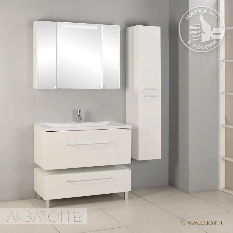 Тумба-умывальник подвесная Aquaton Мадрид 100 M белый 1A1269K5MA010