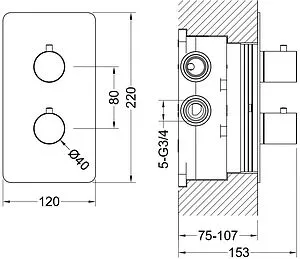Термостат для 3 потребителей Aquatek Европа хром AQ1393CR Термостат для 3 потребителей Aquatek Европа хром AQ1393CR, 2