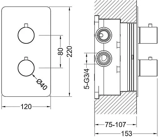 Термостат для 3 потребителей Aquatek Европа хром AQ1393CR