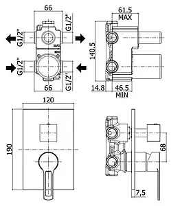 Смеситель для ванны скрытого монтажа Paffoni Ringo хром RIN018CR Смеситель для ванны скрытого монтажа Paffoni Ringo хром RIN018CR, 2