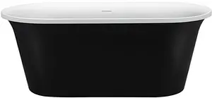 Ванна акриловая отдельностоящая Aquanet Family Smart 170x78 Gloss Finish черный глянец белый/панель черный 88778-GB Ванна акриловая отдельностоящая Aquanet Family Smart 170x78 Gloss Finish черный глянец белый/панель черный 88778-GB, 1