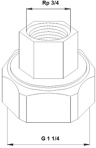 Соединение с накидной гайкой 1¼"в x ¾"в Grundfos 525156