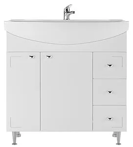 Тумба под умывальник напольная Айсберг Элеганс 85 белый DA1136T, 5
