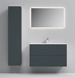 Тумба-умывальник подвесная Am.Pm Spirit 2.0 100 графит M70AFHX1002GM+M70AWCC1002WG