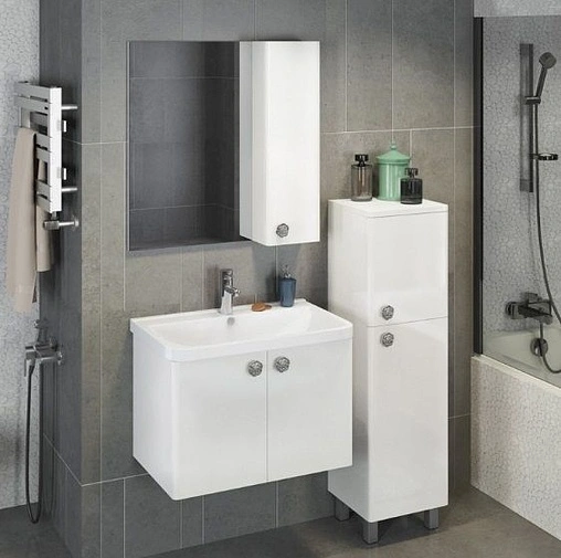 Шкаф-зеркало Comforty Флоренция 70 белый