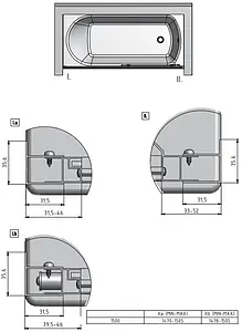 Шторка на ванну 1500мм прозрачное стекло Roltechnik LLV2/1500 572-1500000-00-02, 2