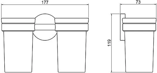 Стакан двойной Aquatek Европа хром AQ4117CR