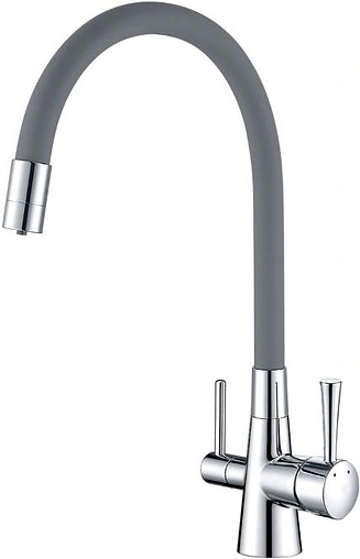 Смеситель для кухни с подключением к фильтру Lemark Comfort хром/серый LM3075C-Gray