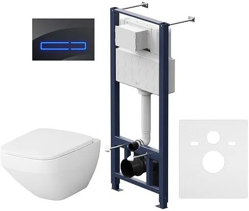 Комплект 6 в 1 Am.Pm Inspire 2.0 FlashClean IS450A38.50A1700 с кнопкой черный матовый