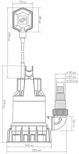 Насос фекальный Q=8.4м³/ч H=6м Джилекс Фекальник 140/6 5400