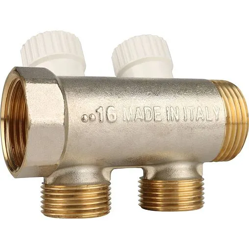 Коллектор регулирующий проходной 2 отвода 1"в/н x ¾"ек Stout SMB 6851 013402 Коллектор регулирующий проходной 2 отвода 1"в/н x ¾"ек Stout SMB 6851 013402